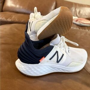 New Balance Mens Fresh Foam Cruz White and Navy Shoes